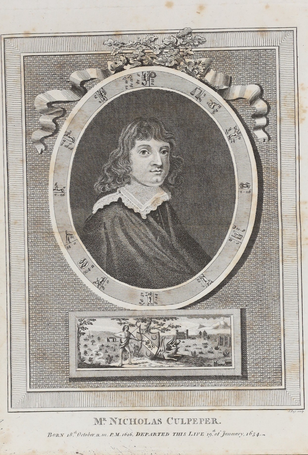 Culpeper, Nicholas - The English Physician and Complete Herbal, 2 parts in 1 vol. 4to, burr calf, with engraved portrait and 35 plates, London, 1805